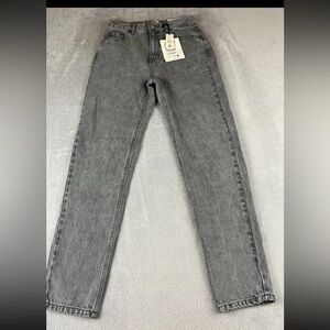 Pull & Bear womens Mom light gray high rise ankle denim jeans size 2